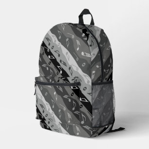 Music Note Stripes Printed Backpack