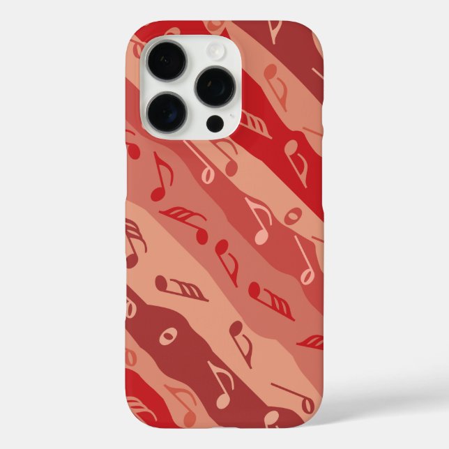 Music Note Stripes Reds Case-Mate iPhone Case (Back)
