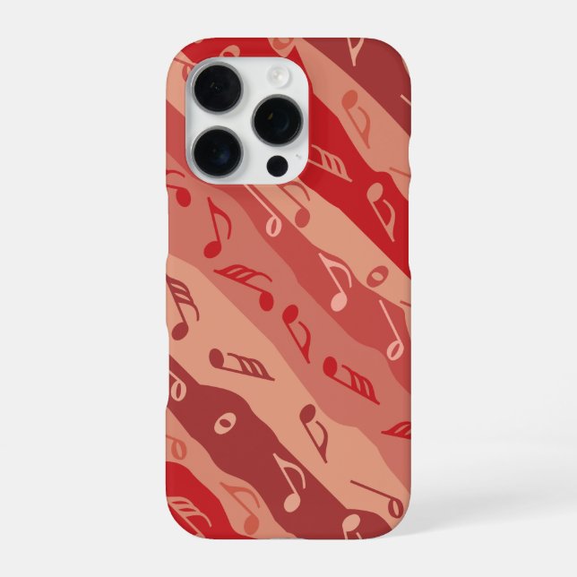 Music Note Stripes Reds iPhone Case (Back)