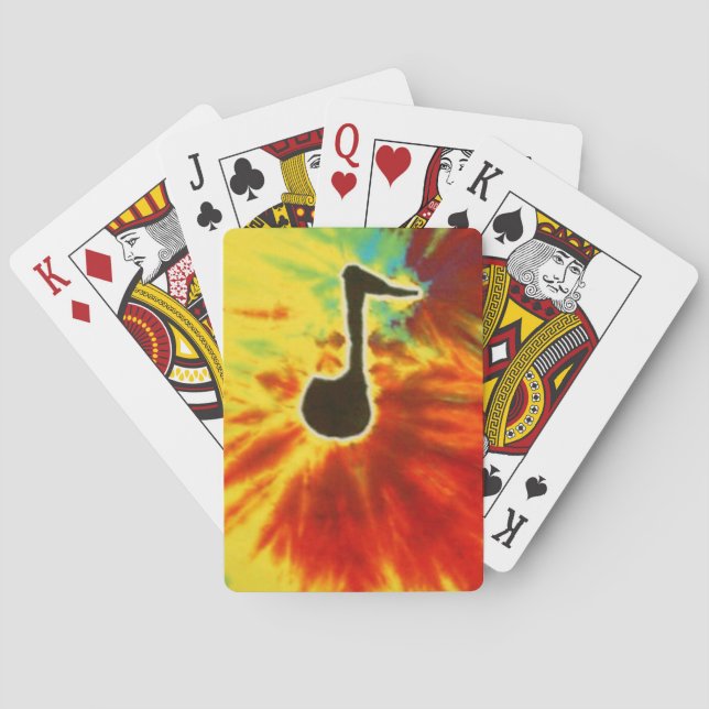 Music Note Tie Dye Bicycle Playing Cards (Back)