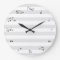 Music note time clock - black and white