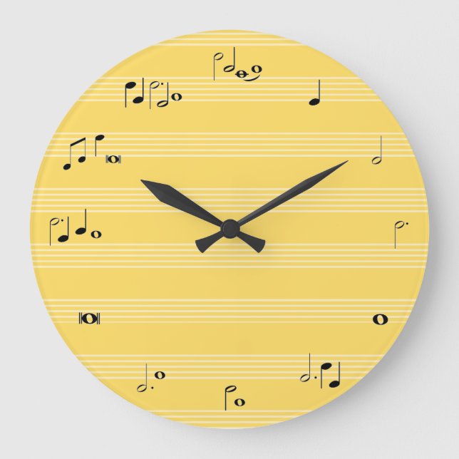 Music note time clock - yellow (Front)