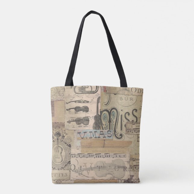 music note Tote bag music theme Piano (Back)