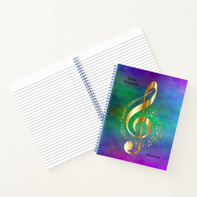 Music Notebook with Treble Clef Design (Inside)