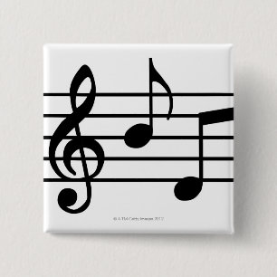 Music Notes 15 Cm Square Badge