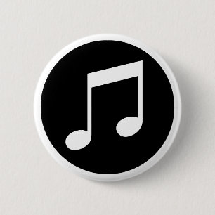 Music Notes 6 Cm Round Badge