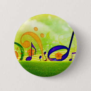 Music Notes 6 Cm Round Badge