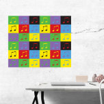 Music Notes 8th Pop Art Pattern Poster<br><div class="desc">Do you like music themed art?  Do you like pop art?  This poster has a pop art pattern of 8th music notes done in yellow,  green,  purple,  blue,  red and black.</div>