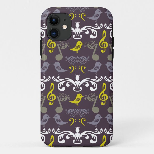 Music Notes and Birds Case-Mate iPhone Case (Back)
