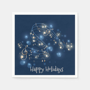 Music Notes and Christmas Lights  Napkins