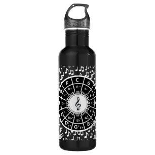 Music notes and circle of fifths 710 ml water bottle