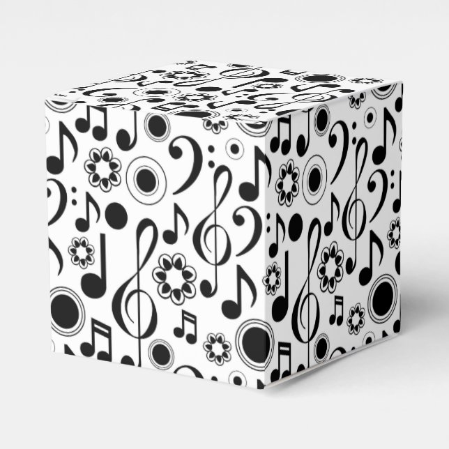 Music Notes and Clefs Favour Box (Front Side)