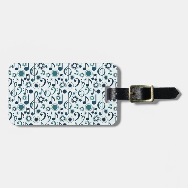 Music Notes and Clefs Luggage Tag (Front Horizontal)