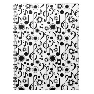 Music Notes and Clefs Musician Gift Notebook