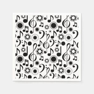Music Notes and Clefs Napkin