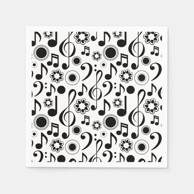 Music Notes and Clefs Napkin (Front)