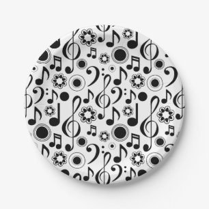 Music Notes and Clefs Paper Plate
