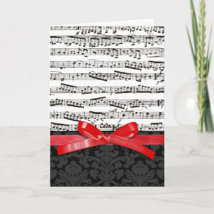 Music notes and faux red ribbon