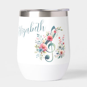 Music Notes and Flowers Personalised