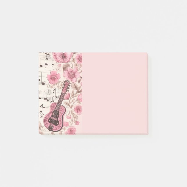 Music Notes and Flowers Retro Style (Front)