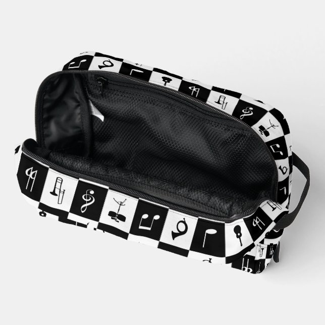 Music Notes and Instruments on squares Dopp Kit (Open)