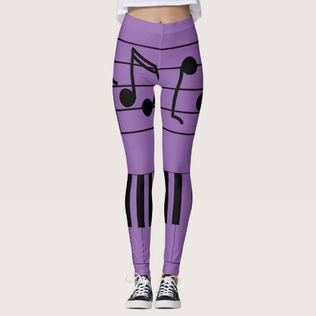 Music Notes and Keyboard Leggings (Front)