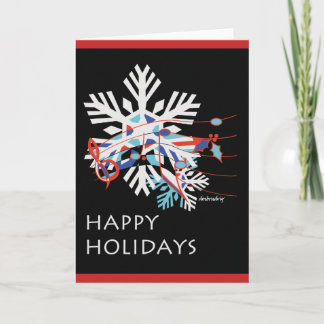 Music Notes and Snow Holiday Greeting Card