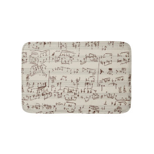 Music notes bath mat