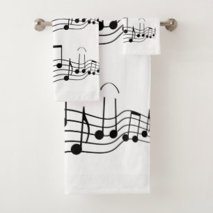 Music Notes Bathroom Towel Set