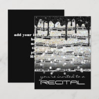 music notes black and white recital