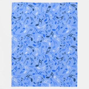 Music Notes Blue Fleece Blanket