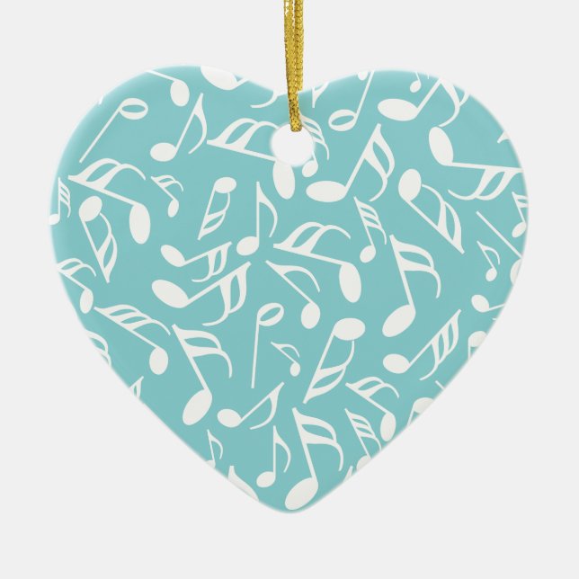 Music Notes Ceramic Tree Decoration (Front)