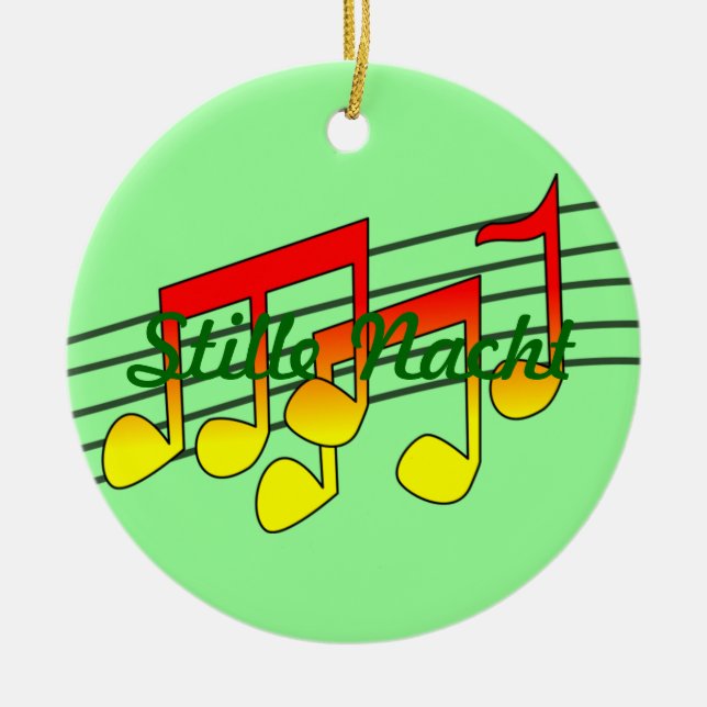 music notes ceramic tree decoration (Front)