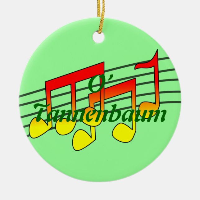 music notes ceramic tree decoration (Front)