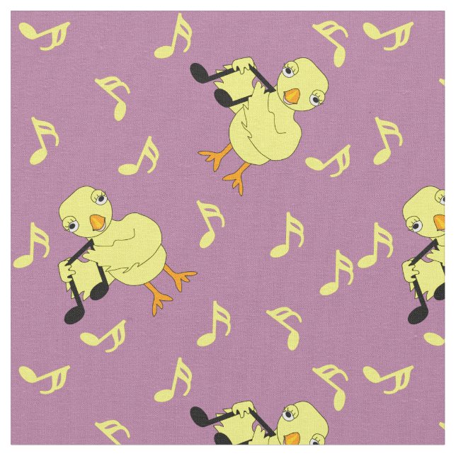 Music Notes Chick Fabric (Close Up)