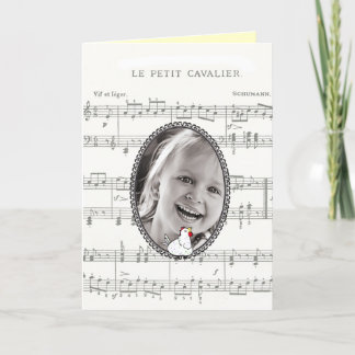 Music Notes Chicken-Customise Photo Birthday Card