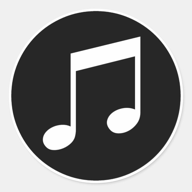 Music Notes Classic Round Sticker (Front)