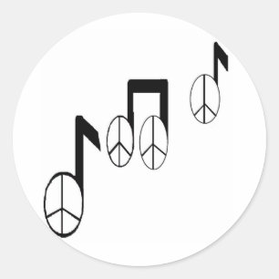 music notes classic round sticker