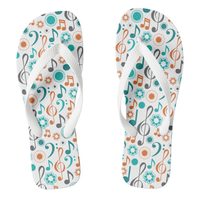 Music Notes Clefs Musician Band Orchestra Gift Flip Flops (Footbed)