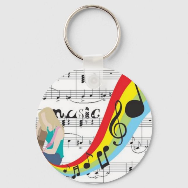 Music notes colors key ring (Front)