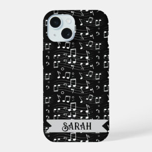 Music Notes Custom Name iPhone 15 Case