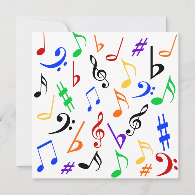 Music Notes Customisable Invitation - Multi (Front)