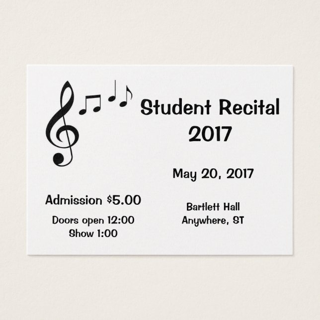 Music Notes Design-Your-Own Tickets (Front)