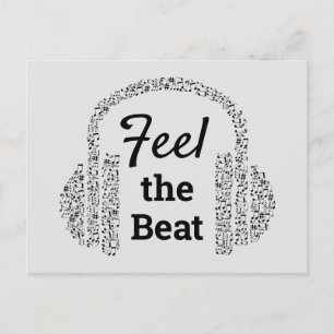 Music notes DJ headphones modern Postcard