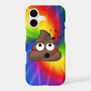 Music Notes Emoji Poop iPhone Case (tie dye)