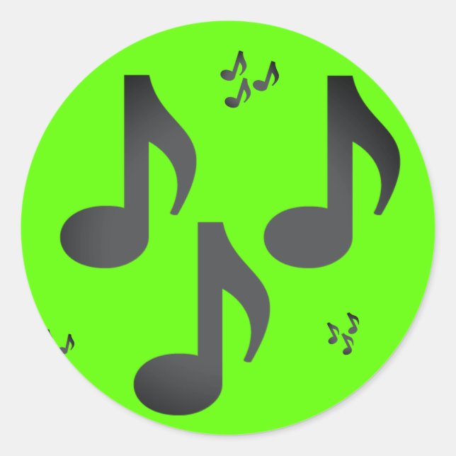 Music Notes Emojis Classic Round Sticker (Front)