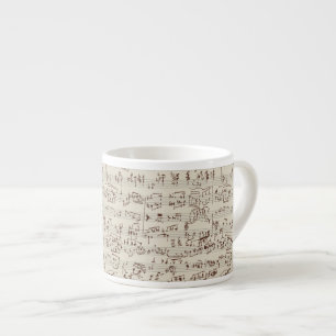 Music notes espresso cup