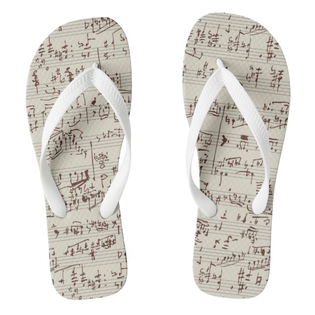 Music notes flip flops (Footbed)