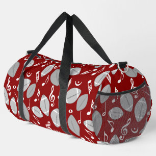 Music Notes Footballs Duffle Bag