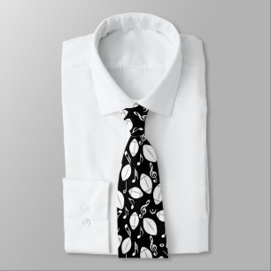 Music Notes Footballs Tie
